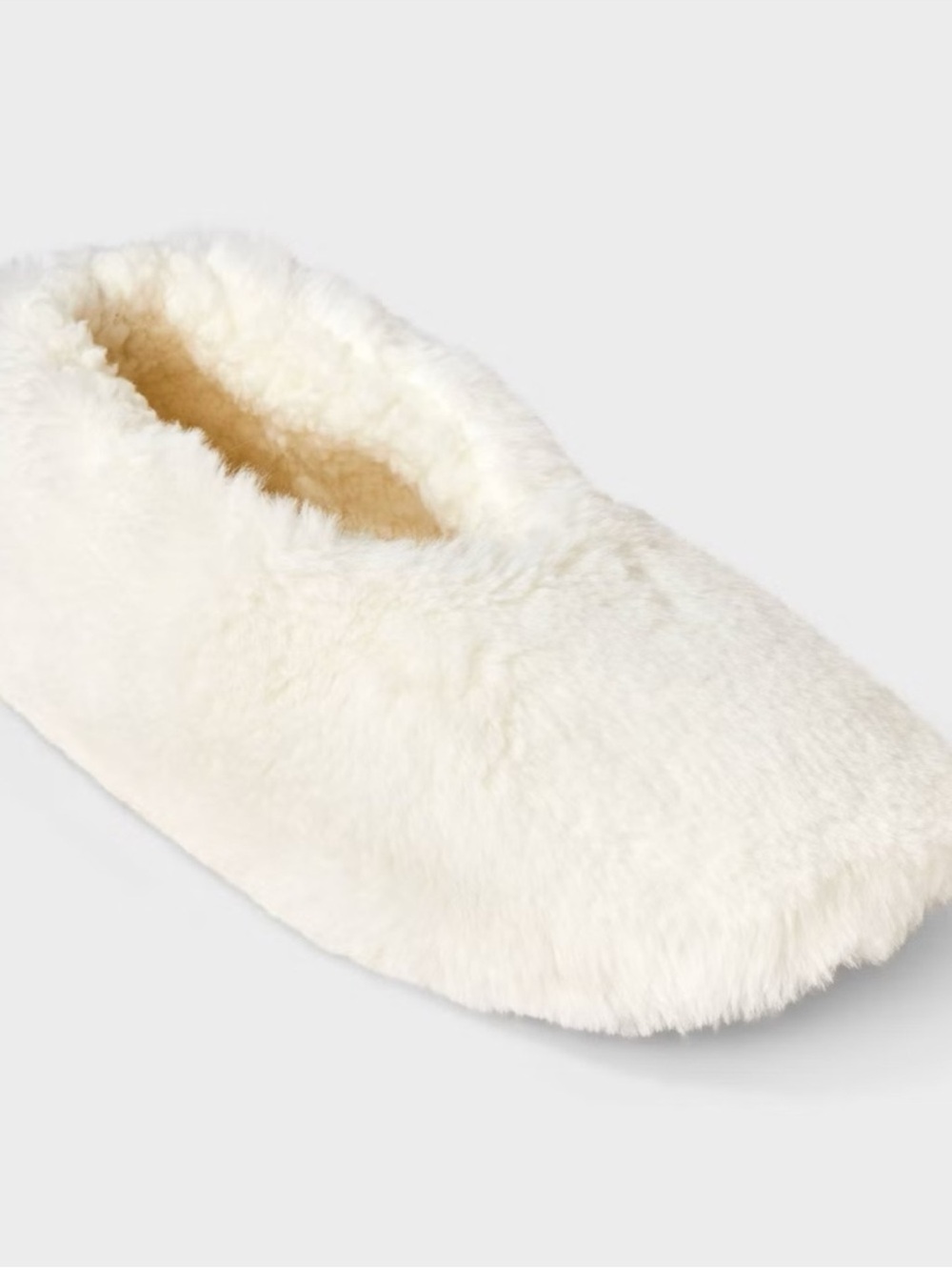Auden Cream Plush Faux-Fur Slip-On Slipper